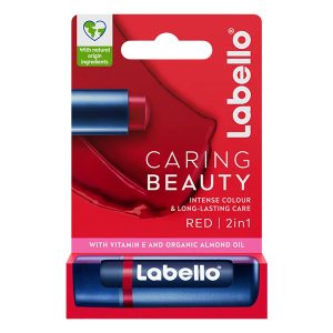 Ø¨Ø§Ù„Ù… Ù„Ø¨ Ùˆ Ú¯ÙˆÙ†Ù‡ Ú©Ø±ÛŒÙ†Ú¯ Ø¨ÛŒÙˆØªÛŒ Ù‚Ø±Ù…Ø² Ù„Ø§Ø¨Ù„Ùˆ Labello Caring Beauty Lip & Cheek 3 In 1 Red